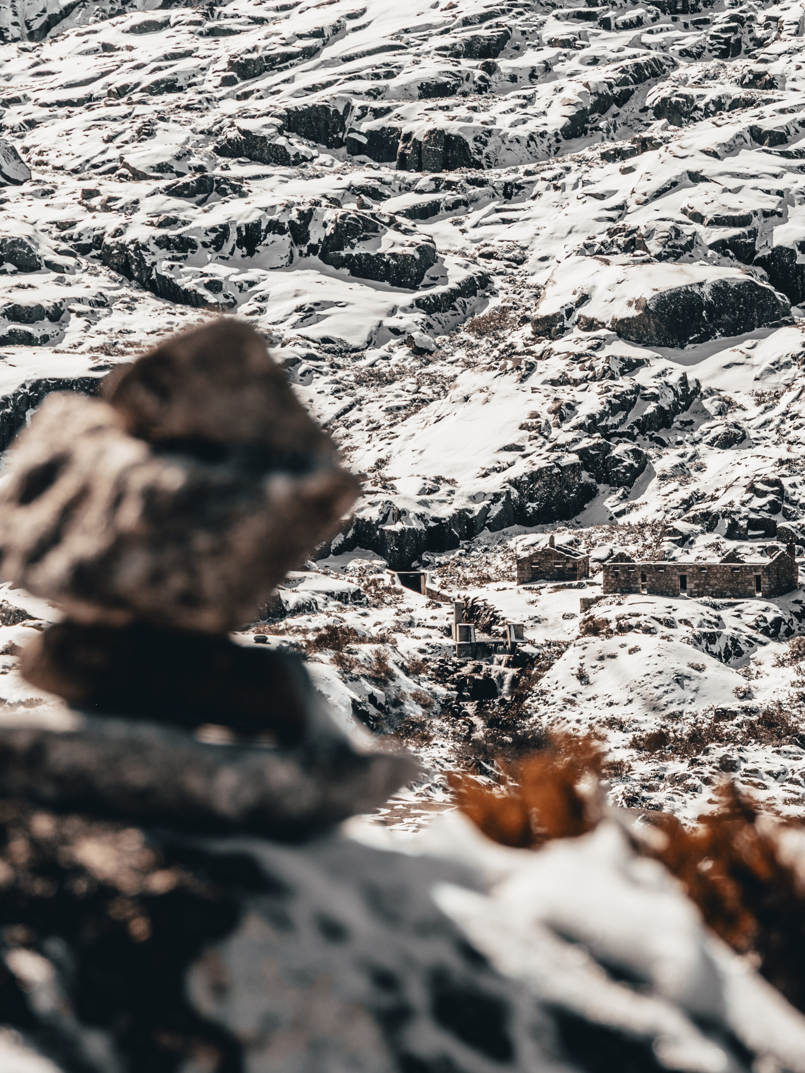 Covão dos conchos serra da estrela with snow